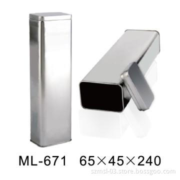 long rectangular tea tin box